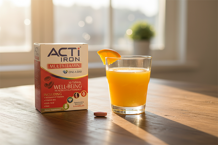 زمان مناسب خوردن قرص اکتی آیرون همراه با آب پرتقال